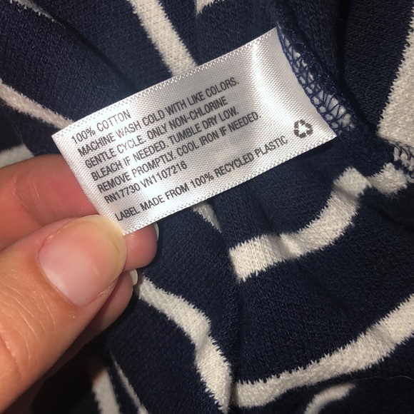 Target merona navy white striped blouse large - Picture 5 of 6